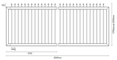 Zeus steel sliding gate kit 1790MM or 2090MM H x 4260mm W
