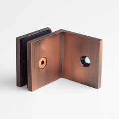BRACKET SQUARE GLASS TO WALL 90 Degrees ANTIQUE BRONZE - Image 2