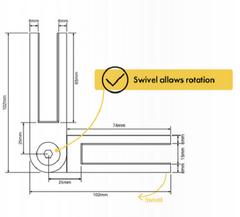 Rigi Clamp Glass Pool Fence Variable, Adjustable, Swivel pool glass clamp - Connector Bracket SS316 Pool Fencing CLAMP, 12mm glass