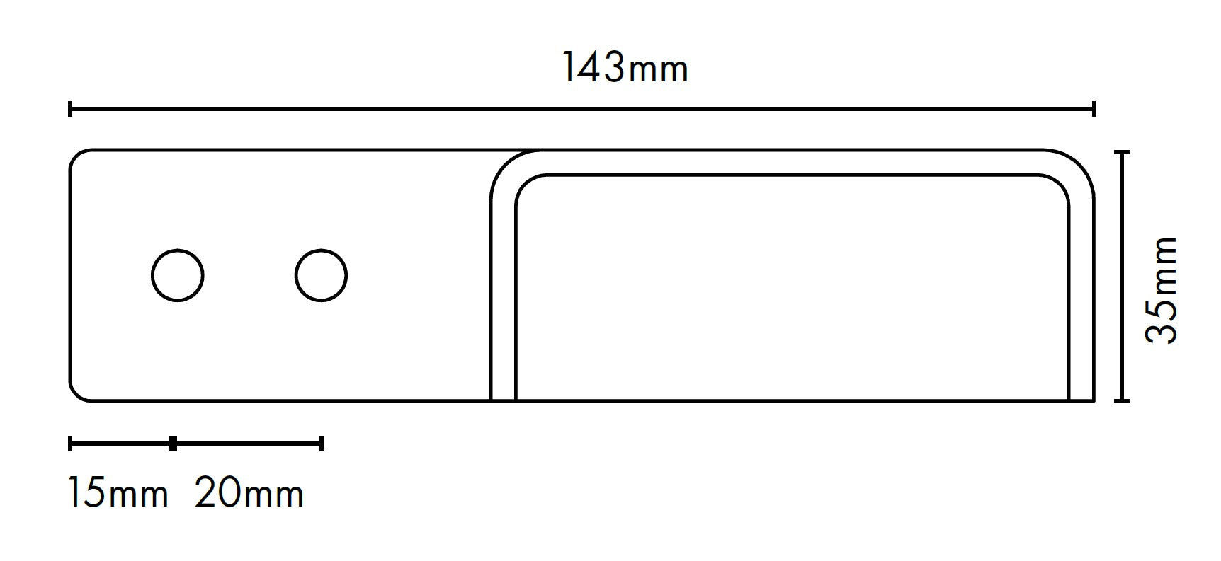 Offset Aluminium Handrail Bracket - Suits 75x30mm Rectangular Handrail - Image 5