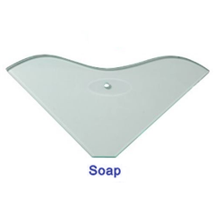 10mm Toughened Glass Corner Shelf CRESCENT SHELVES