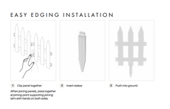 White PVC Garden/Lawn Edging 3000MM W x 400MM H White 10 PACK