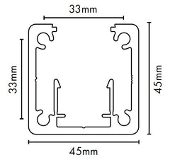 5800mm Long Bottom Rail - 45x45x3mm