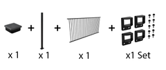 Aluminium Pool Fence Package Deal - Includes 1 x 2.45m Aluminium Pool Fence Panel, 1 x 1.8m Post & 1 x Fittings Set!