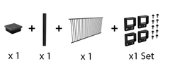 Aluminium Pool Fence Package Deal - Includes 1 x 2.45m Aluminium Pool Fence Panel, 1 x 1.8m Post & 1 x Fittings Set!