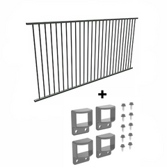 Panel + Fittings Package Deal - Pool Fence Panel PLUS Fittings Set - Aluminium. - 2.45m x 1.2m high - Image 2