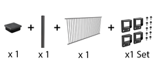 Aluminium Pool Fence Package Deal - Includes 1 x 2.45m Aluminium Pool Fence Panel, 1 x 1.8m Post & 1 x Fittings Set!