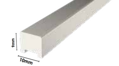 Frameless shower aluminium square water bar, floor seal - Brushed Nickel