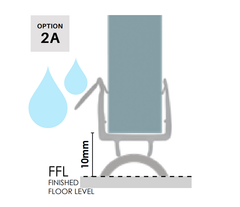 Frameless shower aluminium water bar, floor seal - Brushed Nickel Anodised
