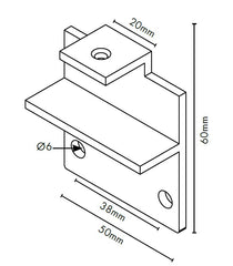 Aluminium Wall Plate - Suits Oval & Rectangular Handrail