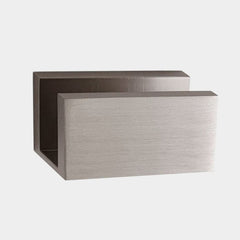 SHOWER SCREEN GLASS U BRACKET SQUARE 12MM GLASS - BRUSHED NICKEL