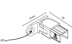 Summit Nanorail 25x21mm wall plate horizontal adjustable - Right - Satin