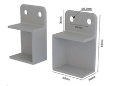 Aluminium horizontal bracket Pack of 2 - includes 8x tek screws OPEN SIDE