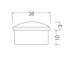EURO 38mm DIA OFFSET DOMED END CAP