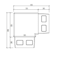 50X25MM EURO OFFSET90 Degrees JOINER