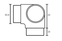 MOD 50 - ROUND T90 Degrees JOINER 316 STAINLESS STEEL