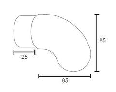 MOD 50 - ROUND HANDRAIL CURVED END 316 STAINLESS STEEL