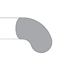 MOD 50 - ROUND HANDRAIL CURVED END 316 STAINLESS STEEL