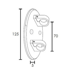 MOD 50 - ROUND WALL BRACKET 316 STAINLESS STEEL