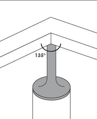 MOD 50 - ROUND 316 STAINLESS STEEL RAIL SUPPORT FIXED FLAT 135 Degrees SADDLE