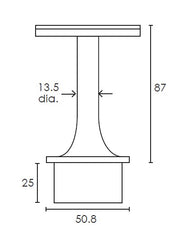 MOD 50 - ROUND 316 STAINLESS STEEL RAIL SUPPORT FIXED CURVED SADDLE