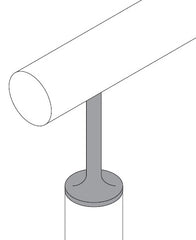 MOD 50 - ROUND 316 STAINLESS STEEL RAIL SUPPORT FIXED CURVED SADDLE