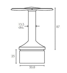 MOD 50 - ROUND 316 STAINLESS STEEL RAIL SUPPORT FIXED CURVED 135 Degrees SADDLE