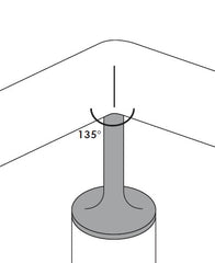 MOD 50 - ROUND 316 STAINLESS STEEL RAIL SUPPORT FIXED CURVED 135 Degrees SADDLE
