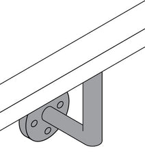 MOD 50 - ROUND 316 STAINLESS STEEL WALL SUPPORT FIXED FLAT SADDLE