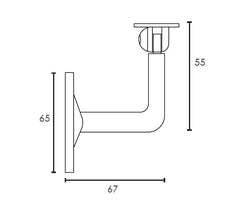 MOD 50 - ROUND 316 STAINLESS STEEL WALL SUPPORT SWIVEL FLAT SADDLE
