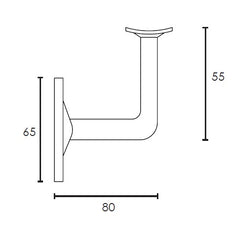 MOD 50 - ROUND 316 STAINLESS STEEL WALL SUPPORT FIXED CURVE SADDLE