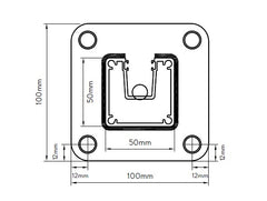 AUSTRALIS DELUXE BALUSTRADE - ONE WAY BASE PLATED POST 1050mm
