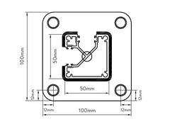 AUSTRALIS DELUXE BALUSTRADE - 90 Degrees BASE PLATED POST 1050mm