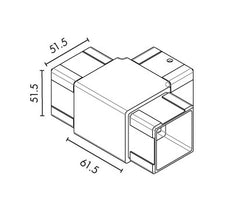 SQ50 RANGE PREMIUM STAINLESS STEEL - SQUARE 50.8MM T JOINER
