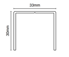 U Channel - Extrusion - 6000MM LONG 30mm x 33mm