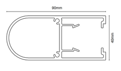 Profile Batten - 90mm x 40mm - 6100mm Long, Curved Aluminium Battens
