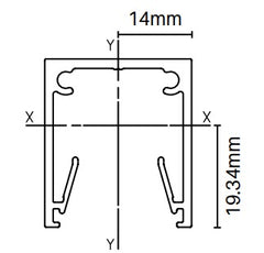 U channel Side frame 28mm x 32mm 6000MM LONG for slats, push fit