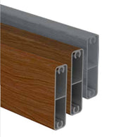 Alumawood Timber Look slat, 65mm x 16.5mm gate slat with centre web & 2x screw flutes 5800MM LONG