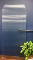 Arched Top Fluted, Narrow Reed Frameless Shower Screen Fixed Panel 10mm, Walk In. - Image 1