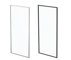 Polished Silver Aluminium Adjustable Semi-Frameless Shower Screen - 6 mm glass - Choice of sizes.