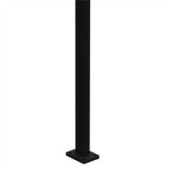 Barr Post 50 x 25mm With Welded Base Plate - 1280mm Long - White / Black - Aluminium