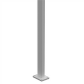 Barr Post 50 x 25mm With Welded Base Plate - 1280mm Long - White / Black - Aluminium