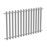 BARR Balustrade panel Aluminium Blade Fence Panel - 1000mm H x 1733mm W - White / Black, Batten Fence