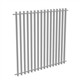 BARR Fence Panel, Aluminium Blade Fence Panel - 1800mm H x 1969mm W - White / Black, Pool Safe, Batten Fence