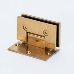 FORGE BRUSHED BRASS SHOWER HINGE GLASS TO WALL L-SHAPE 90 Degrees 10mm glass - Brushed Brass
