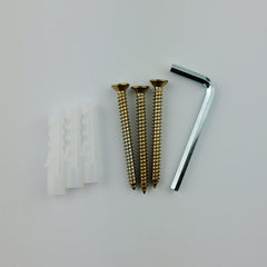 FORGE BRUSHED BRASS SHOWER HINGE GLASS TO WALL L-SHAPE 90 Degrees 10mm glass - Brushed Brass