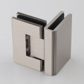 FORGE SHOWER HINGE GLASS TO GLASS 90 Degrees 10mm glass - Brushed Nickel