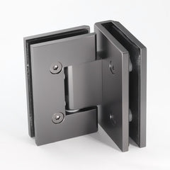 FORGE SHOWER HINGE GLASS TO GLASS 90 Degrees 10mm glass - Gunmetal Grey