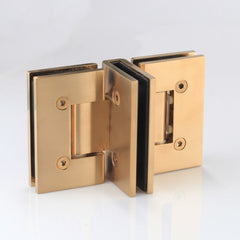 FORGE SHOWER HINGE GLASS TO GLASS BACK TO BACK 10mm glass - Brushed Brass