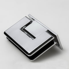 FORGE SHOWER HINGE BEVELLED GLASS TO WALL L-SHAPE 90 Degrees 10mm glass - Chrome